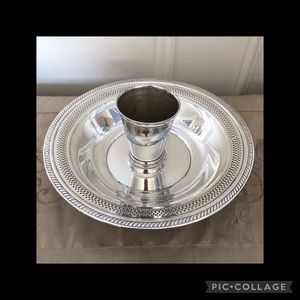 ♦️Vintage silverplate platter & cup